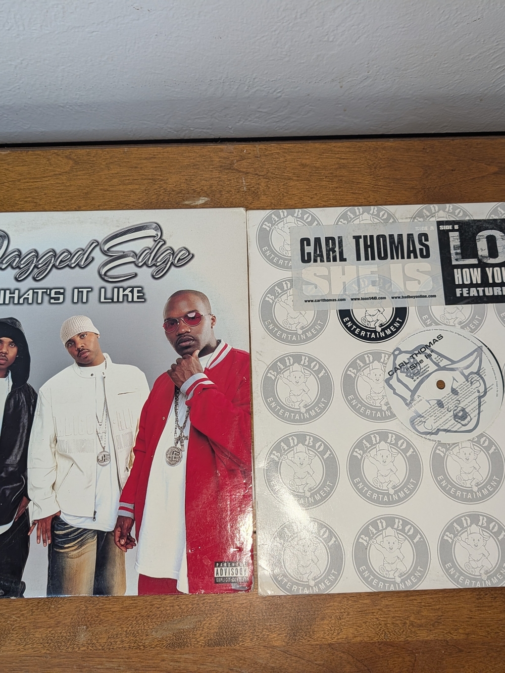 Bad Boy Records Vinyl Singles - Red & White Jacket Cover